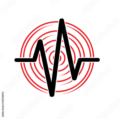 earthquake icon on white background	