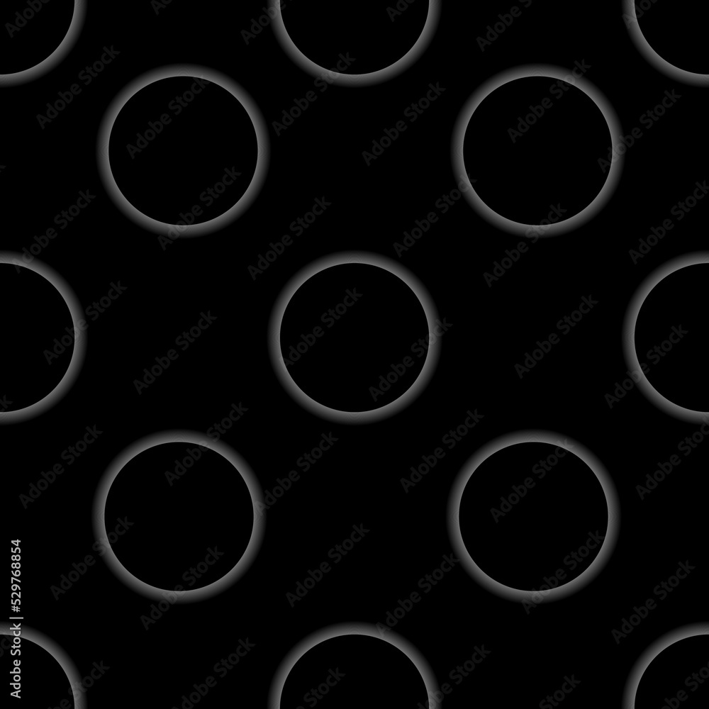 Seamless pattern of moon eclipse. The moon in the shadow of the sun disk in the black sky. Vector illustration of a moon eclipse on a black background. Creative and stylish painting for the interior.