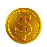 3D illustration golden money coins