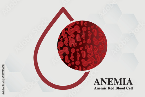 Anemia Iron red blood cell medical vector illustration medical.
