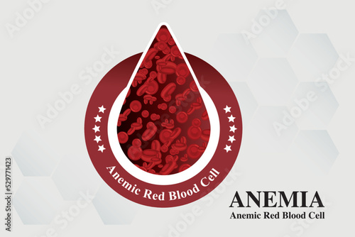 Anemia Iron red blood cell medical vector illustration medical.
