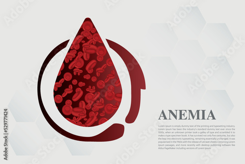 Anemia Iron red blood cell medical vector illustration medical.
