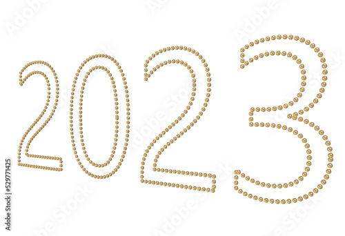 Golden 2023 3d rendering, high-quality 3d illustration for the new year design concept 