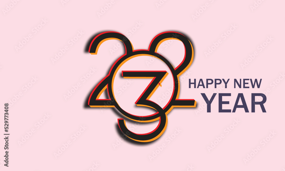 happy new year 2023 with unique design number happy new year 2023 with unique design number