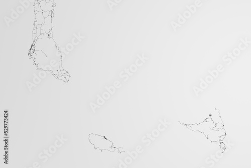 Map of the streets of Comores on white background. 3d render, illustration