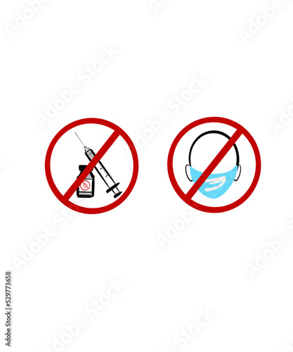  sign no mask no vaccine 
