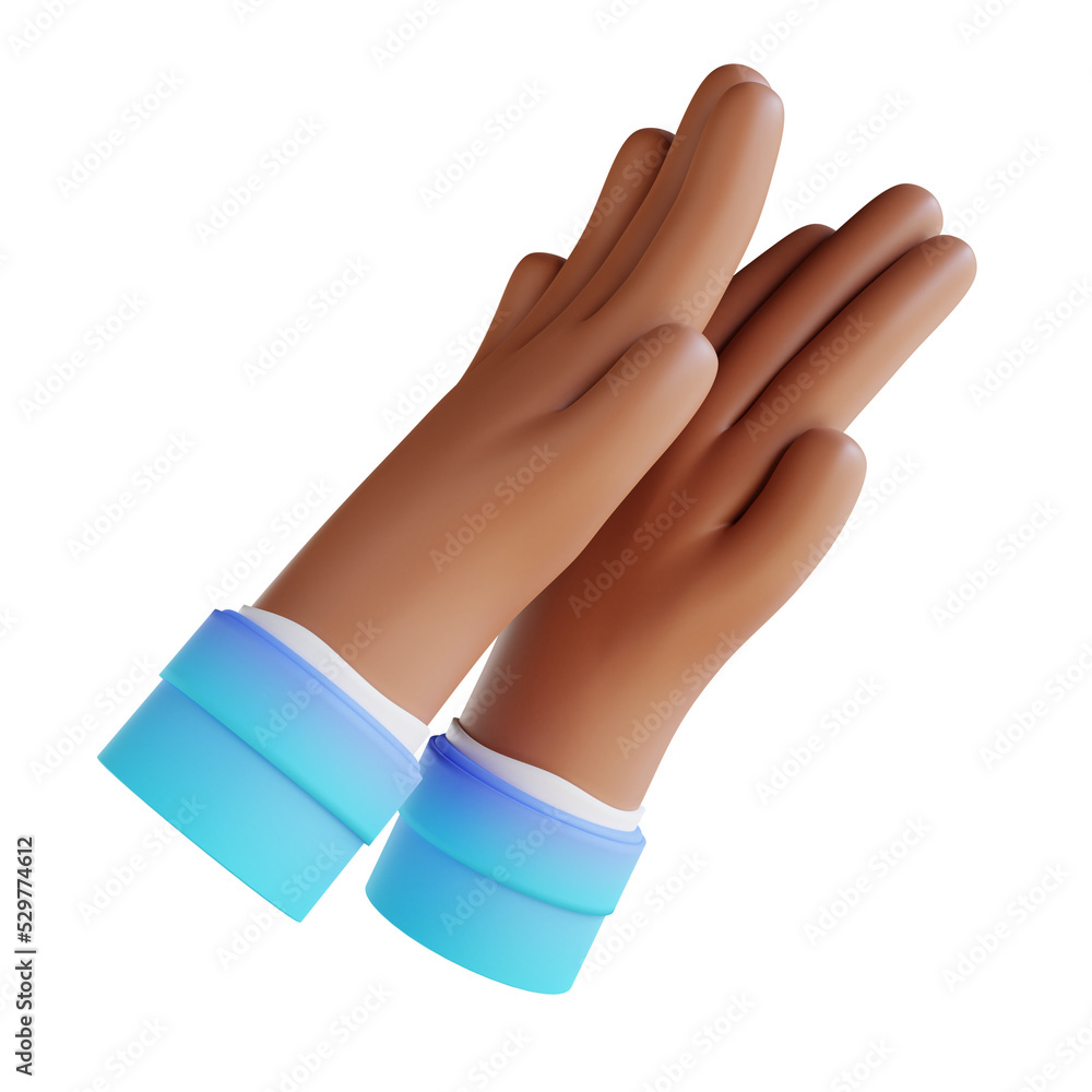 3D illustration clap hand gestures 3D illustration clap hand gestures
