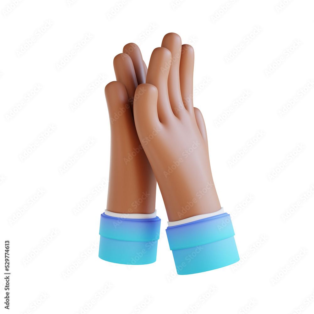 3D illustration clap hand gestures 3D illustration clap hand gestures
