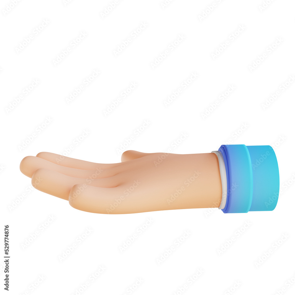 3D illustration donation hand gestures 3D illustration donation hand gestures