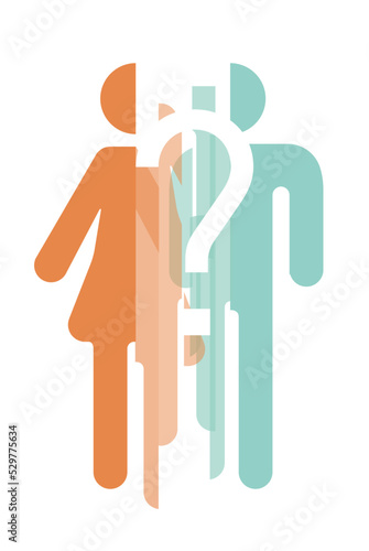 Grafik Gender Fragezeichen Entscheidung, Geschlecht symbolisch