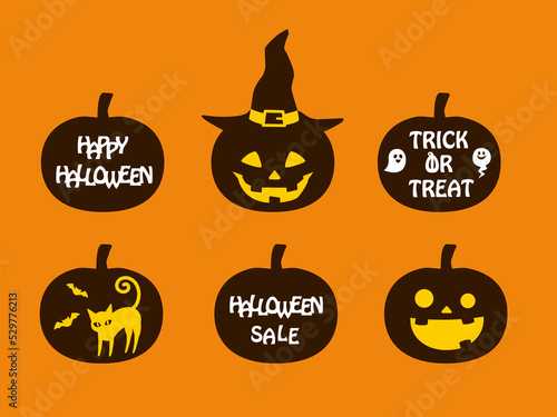 ハロウィン　ジャック・オー・ランタン　カボチャ　文字　ロゴ　デザイン　ハロウィーン