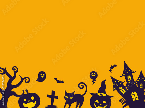 ハロウィン　使いやすいシンプルなメッセージカード　ハロウィーン　イラスト