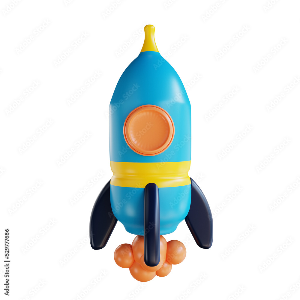 3D illustration rocket mission suitable for marketing 3D illustration rocket mission suitable for marketing