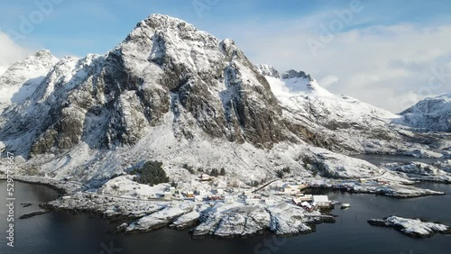 A i Lofoten in Spring, aerial view, Lofoten Islands, North Norway
