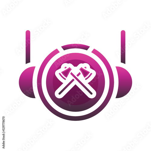 axe astronaut logo gradient design template icon element