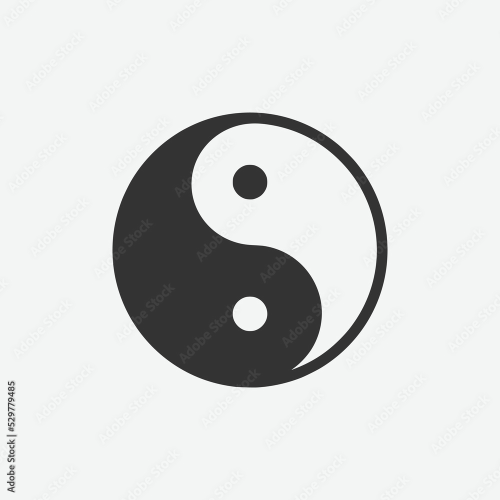 Ying yang icon. Ying yang icon symbol. Ying yang vector illustration on isolated background. Ying yang icon. Ying yang icon symbol. Ying yang vector illustration on isolated background.
