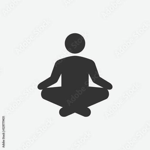 Meditation icon. Yoga icon symbol. Meditation vector illustration on isolated background.
