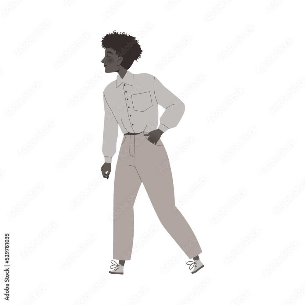 Stressed Man Character Walking and Going Ahead Feeling Sadness Vector Illustration Stressed Man Character Walking and Going Ahead Feeling Sadness Vector Illustration