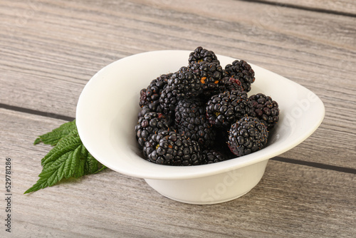 Natural organic blackberry in the bowl