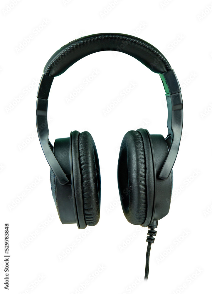 black headphone isolated on white backgroud black headphone isolated on white backgroud