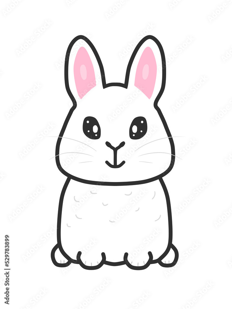 Obraz premium Clip art of cute white rabbit