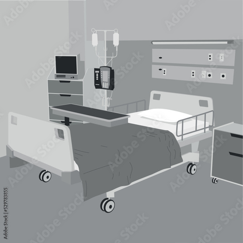 vector illustration of hospital modern ward
