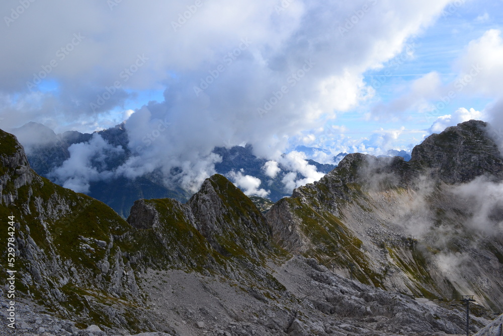 clouds over the mountains