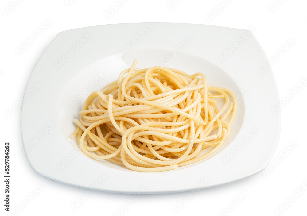 spaghetti isolated on white background clipping path