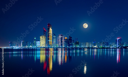 Abu Dhabi Skyline Cityscape at night