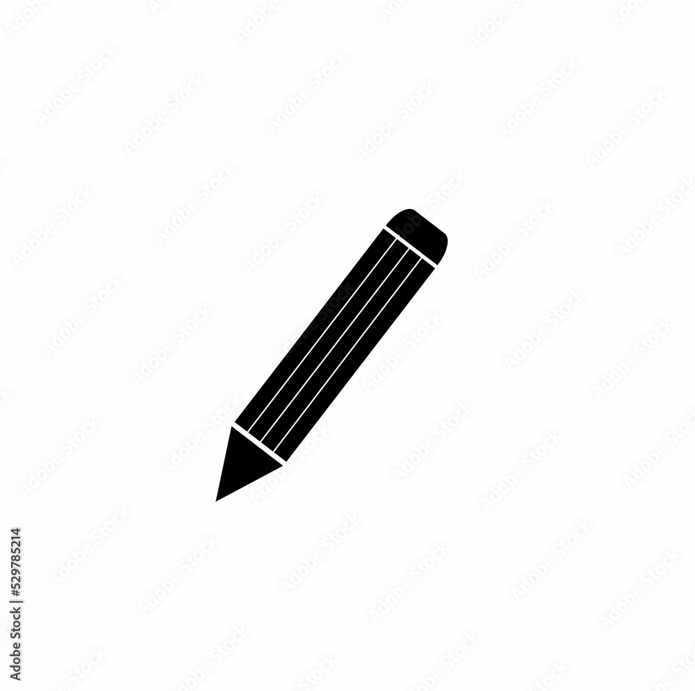 vector illustration of a simple pencil silhouette icon, flat design style isolated on a white background vector illustration of a simple pencil silhouette icon, flat design style isolated on a white background