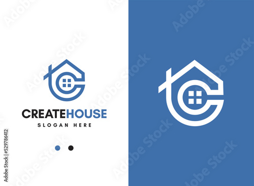 Letter C House Logo
