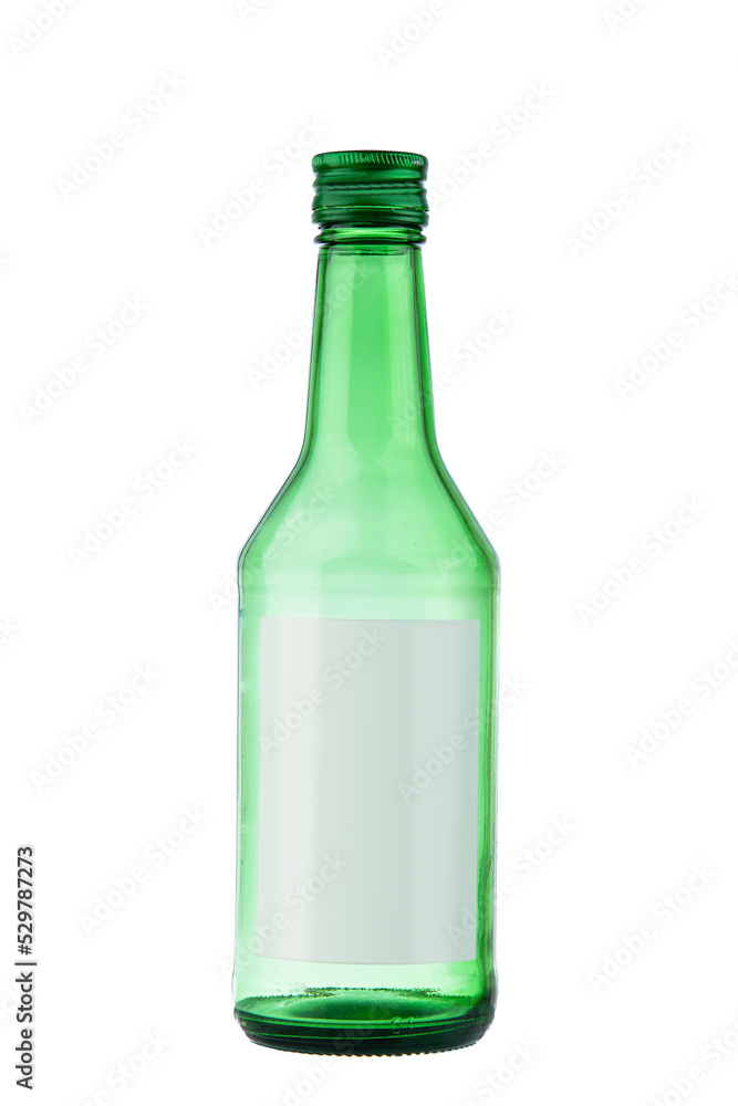 empty green bottle isolated on white background ,clipping path empty green bottle isolated on white background ,clipping path