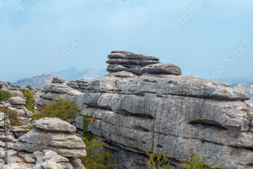 Stones with precious shapes in the Torcal de Antequera, Malaga. Spain