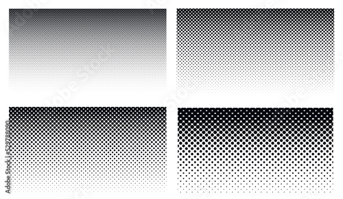 Halftone round dots set. Abstract halftone background. photo
