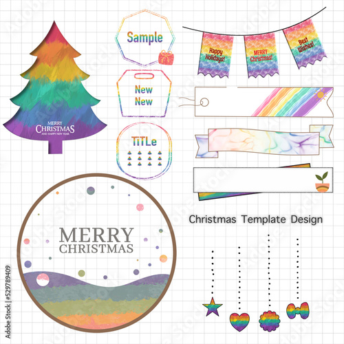 set of christmas template design