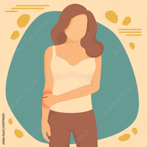 People scratch the itch with hand, Eczema, Arm, Concept with Healthcare And Medicine