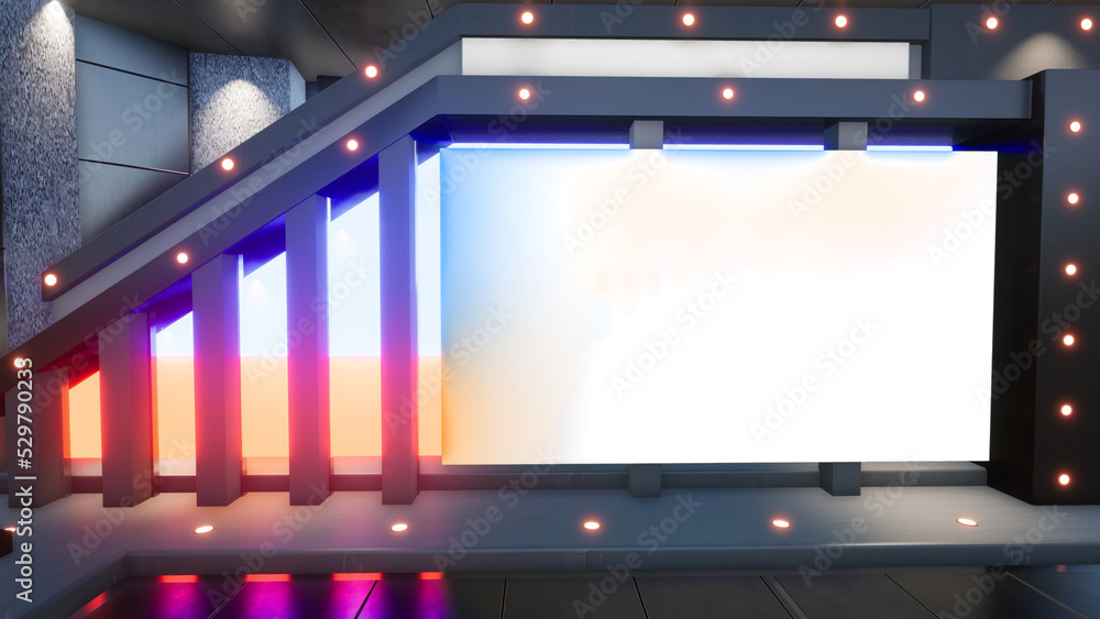 3D Virtual TV Studio News, Backdrop For TV Shows .TV On Wall.3D Virtual News Studio Background,3d illustration 3D Virtual TV Studio News, Backdrop For TV Shows .TV On Wall.3D Virtual News Studio Background,3d illustration