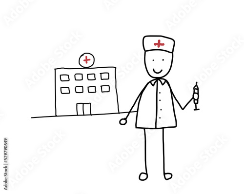 Arzt vor Krankenhaus