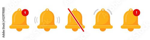 Notification bell icon. Bell icon for new notification, incoming message, reminder and alert. Bell symbol for subscribe on channel and for social media reminder.