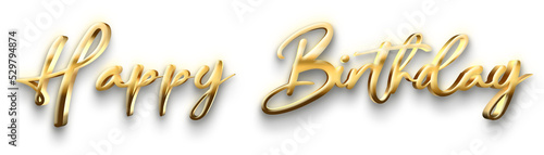 Golden Luxury Happy Birthday Text
