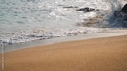 Wallpaper Mural Sea waves at Kakolem beach in Goa, India. Sea waves strikes the shore of the beach. Natural sea background. Summer holidays at the beach concept. Ocean waves on the sea shore of tropical island beach Torontodigital.ca