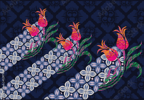 Batik Indonesian: is a technique of wax-resist dyeing applied to whole cloth, or cloth made using this technique originated from Indonesia.