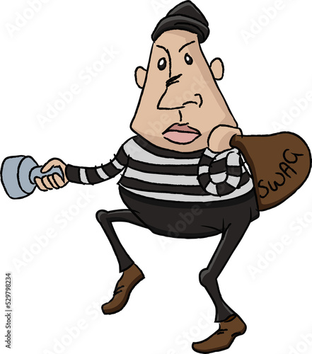 Thief or burglar cartoon
