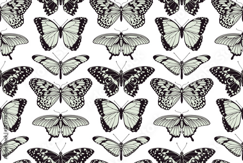 Butterfly seamless vintage background © Christos Georghiou