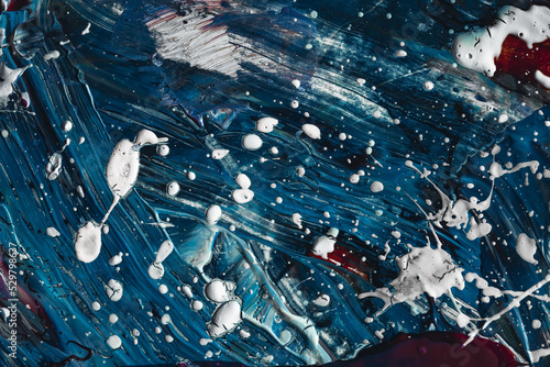 Murais de parede Blue and red moderm Abstract background with impasto textures