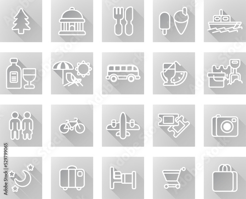 Travel and tourism icon set