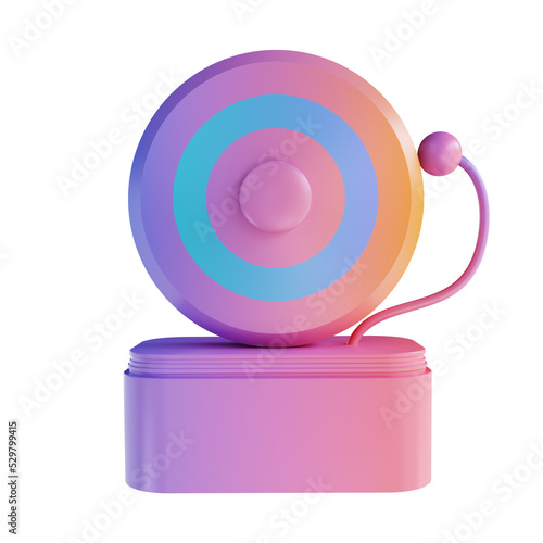 3D illustration colorful school bell