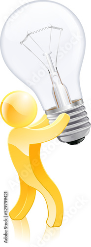 Man holding light bulb