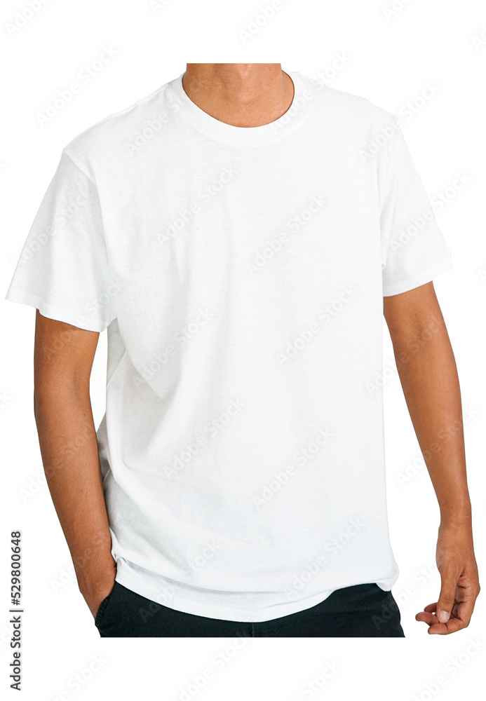 Man in white T-shirt on isolated background Man in white T-shirt on isolated background