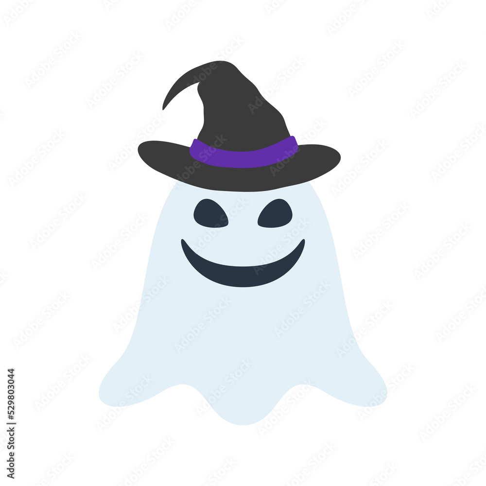 Halloween Ghost with hat isolated on white background Halloween Ghost with hat isolated on white background